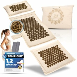 Akupressurmatte Set mit Kissen und Tasche