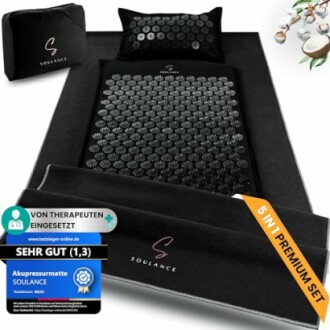 Akupressurmatte mit Kissen und Tasche