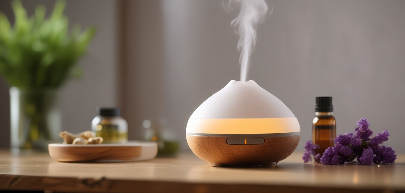 Aroma diffuser with essential oils