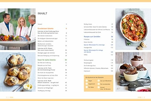 Inhaltsverzeichnis eines Kochbuchs mit Rezeptbildern.