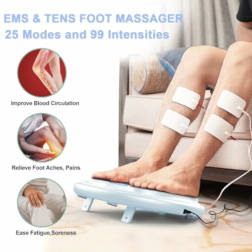 Fußmassagegerät mit EMS und TENS, 25 Modi, 99 Intensitäten