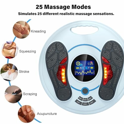 Fußmassagegerät mit 25 verschiedenen Modi und Display