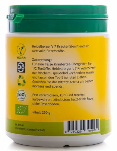 Heidelberger 7 Kräuter-Stern Verpackung mit Zubereitungshinweisen