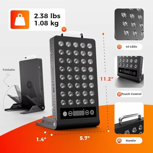 LED-Therapielichtgerät mit Gewicht und Abmessungen