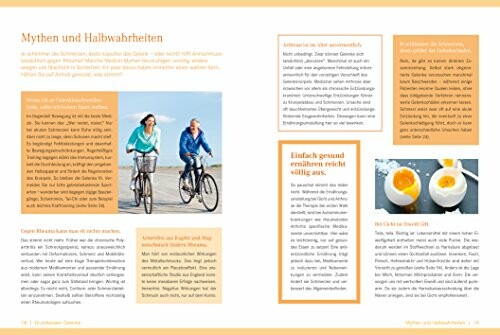 Doppelseite eines Buches mit Text und Bildern über Mythen und Halbwahrheiten.