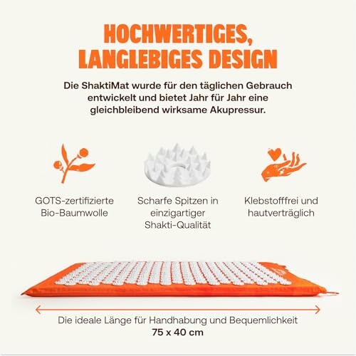 ShaktiMat mit scharfen Spitzen und hautfreundlichem Design.