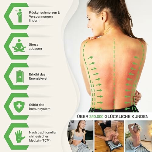 Frau zeigt Rückenpflegevorteile mit TCM.