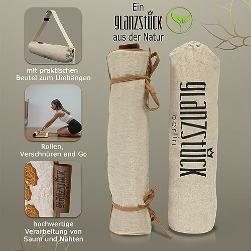 Yogamatte mit Tragetasche und Ledergurten